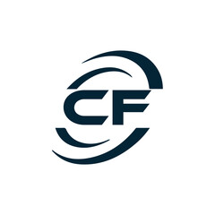 CF logo. C F design. White CF letter. CF, C F letter logo design. Initial letter CF linked circle uppercase monogram logo. C F letter logo vector design. 