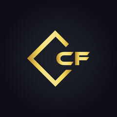 CF logo. C F design. White CF letter. CF, C F letter logo design. Initial letter CF linked circle uppercase monogram logo. C F letter logo vector design. 