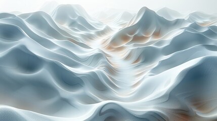 Fototapeta premium Abstract white mountain peaks in digital art background