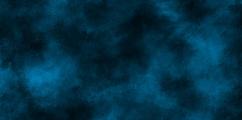 brush painted blue background used in weeding card, cover, graphics design and web design, old style dark blue grunge texture, Abstract blue smoke on black background.