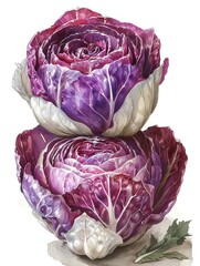 Obraz premium radicchio on isotate white back background