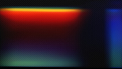 Film leak light overlay texture background with neon and iridescent stripes. Rainbow lens flare effect on crystal glass or camera film filter with bokeh. Laser beam strip. 3D vector light background