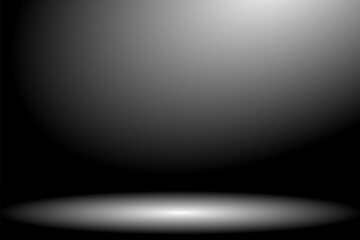 Dark grey room background with shadow, Soft smooth black and white studio backdrop, vector illustration design for background or product display