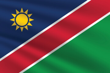 National Flag of Namibia. Namibia Flag. Waving Namibia flag. 
