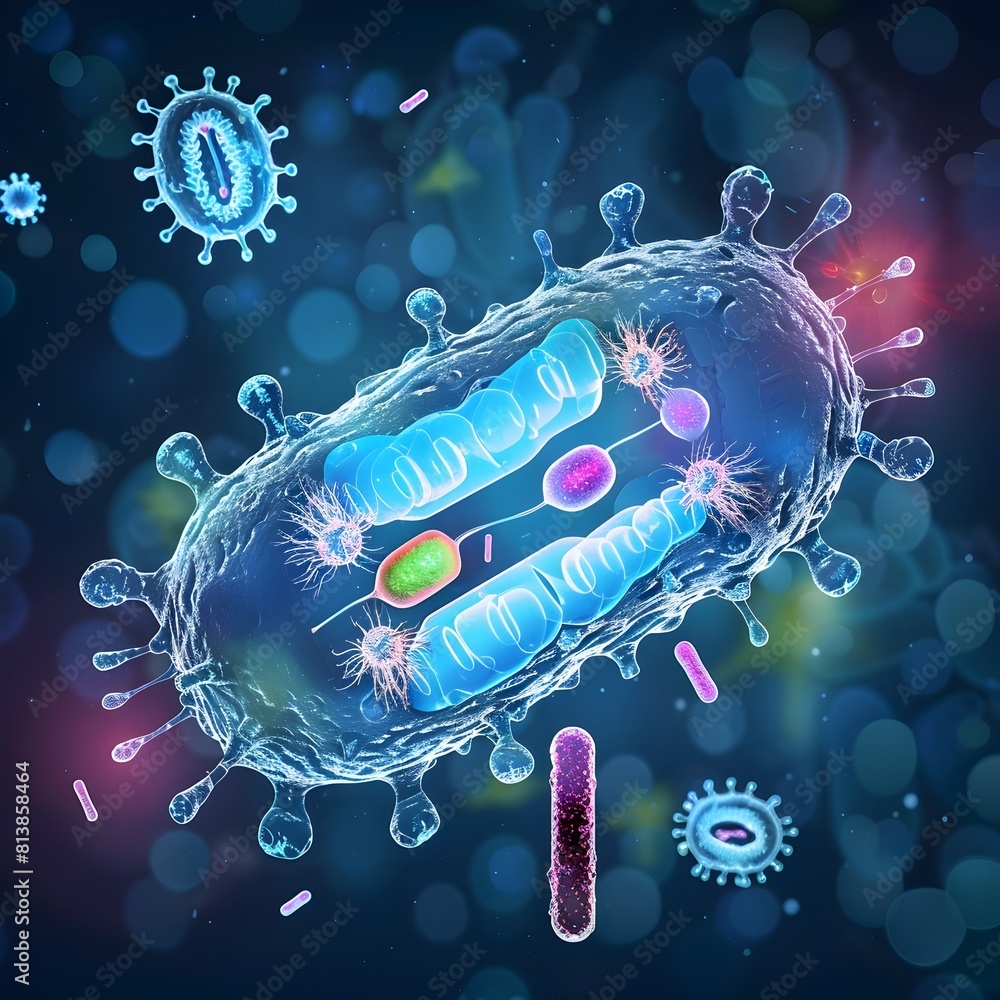 Poster indepth examination bacterial cell division mechanisms through binary fission and budding