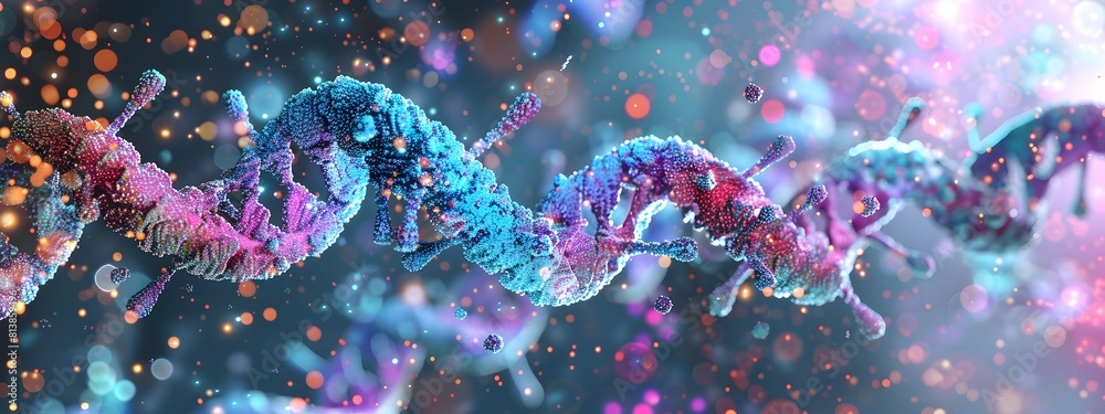 Poster representation of bacterial transformation integrating foreign dna into bacterial genomes