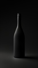 Matte black bottle on a dark background