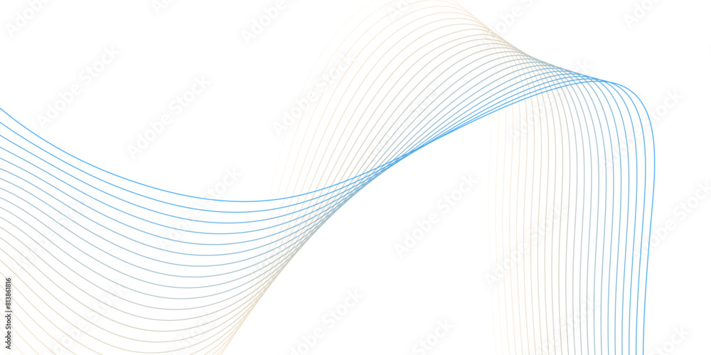 Poster abstract colorful lines on a white background. futuristic colorful blend wave lines on transparent b