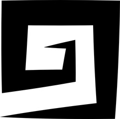 Abstract geometric decoration. Simple, minimalistic, simple flat black geometric design element 