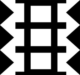 Abstract geometric decoration. Simple, minimalistic, simple flat black geometric design element 
