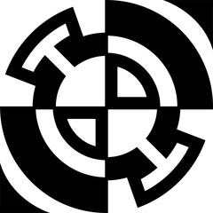 Abstract geometric decoration. Simple, minimalistic, simple flat black geometric design element 