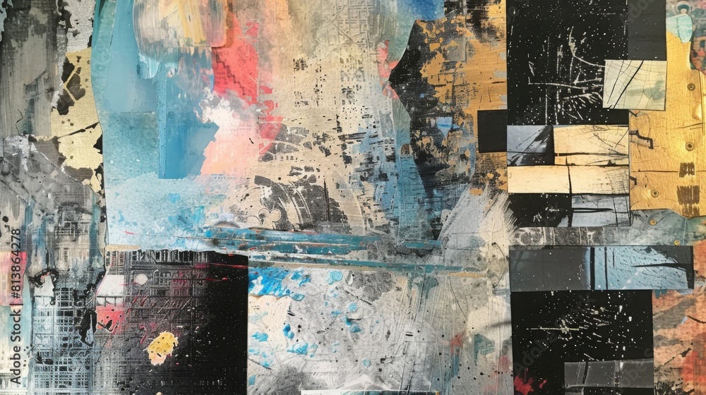 Aufkleber a vibrant painting filled with a multitude of colors and diverse shapes, creating a visually captiva