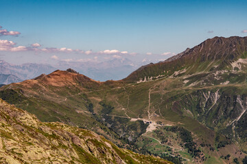 View towards the East over the Col de Balme and its refuge