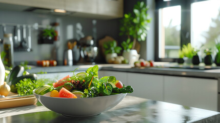 Fresh salad with a variety of colorful vegetables