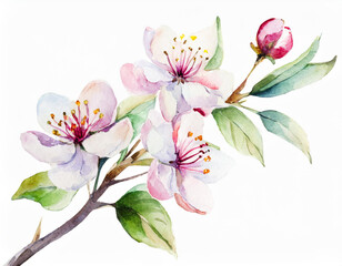Kwitnąca wiosenna różowa gałązka ilustracja