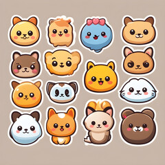 Fototapeta premium Super cute stickers