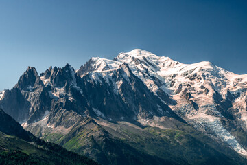 The Mont-Blanc massif from the climb towards the Aiguillette des Posettes