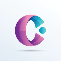initial Letter c with dots logo icon design, C letter logo design for technology brand identity design
