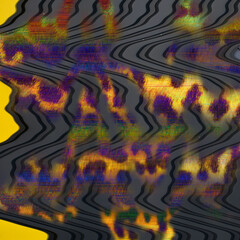 Combination textile collage pattern of wave and lines colored leopard snake tiger textures
