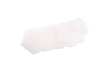 small piece of white paper rectangular isolated on white background.