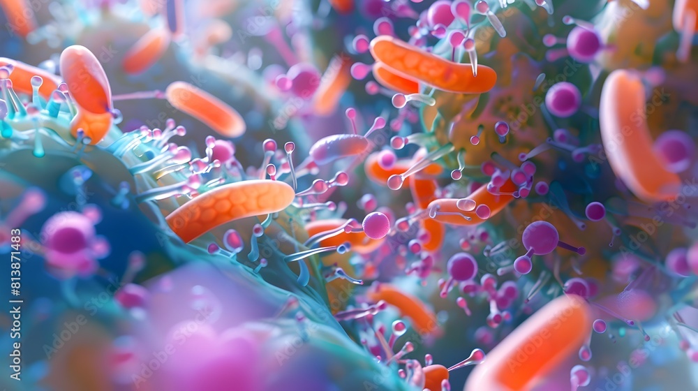 Poster 3d representation of bacterial quorum sensing and coordinated gene expression in response to