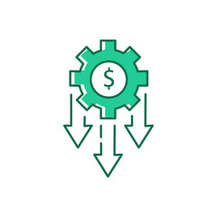 Cost Reduction Vector Illustration Icon Design