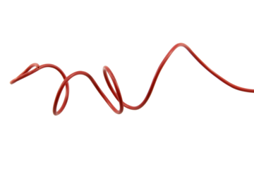 red wire cable of usb and adapter isolated on white background.Electronic Connector.Selection focus.