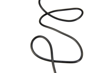 black wire cable of usb and adapter isolated on white background.Electronic Connector.Selection focus.