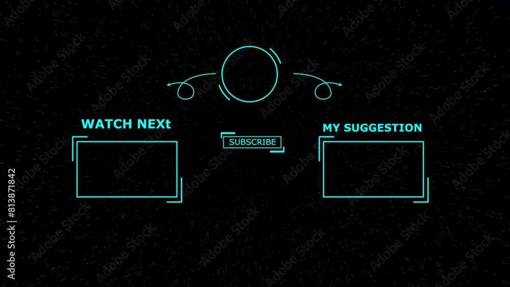 Poster video end intro frame icon animation concept on background