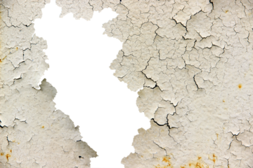 The old zinc for the wall is rusty and dirty isolated on white background.