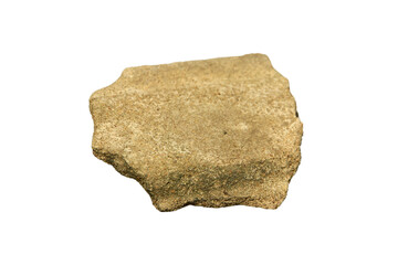 Old, cracked, damaged tiles isolated on white background.