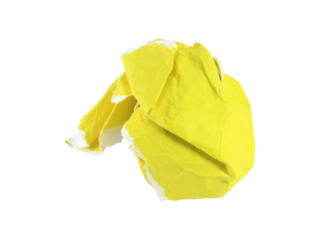 The paper is crumpled into lumps. crumpled paper, garbage isolated on white background.