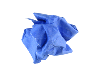 The paper is crumpled into lumps. crumpled paper, garbage isolated on white background.
