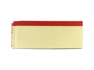 small piece of brown paper cut edge element isolated on white background.