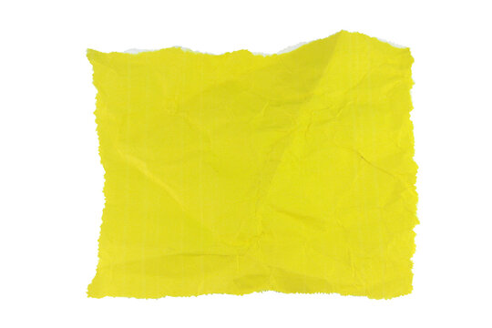 small piece of brown paper cut edge element isolated on white background.