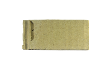 small piece of brown paper cut edge element isolated on white background.