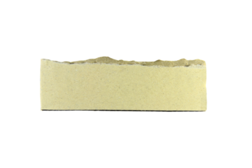 small piece of brown paper cut edge element isolated on white background.