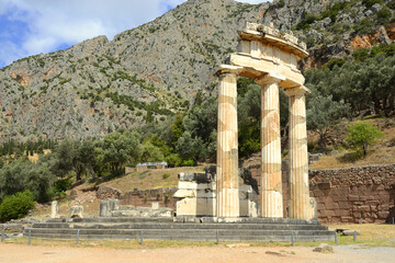 Sanctuary of Athena, The Tholos of Delphi is masterpiece of ancient Greek architecture. UNESCO...