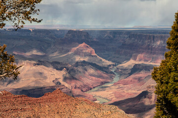 The Grand Canyon on a stormy day. 