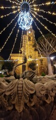 night time scenery in a city of tenerife island during winter season christmas
