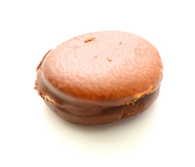 Chocolate cakes isolated on white background
