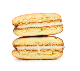 Chocolate cakes isolated on white background
