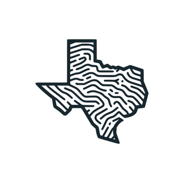 recommend clip art: Texas Map line art. Black white vector illustration.