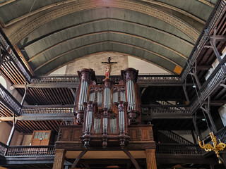 Os majestosos tubos de órgão da Igreja de Saint Jean Baptiste em Saint Jean de Luz no País Basco...
