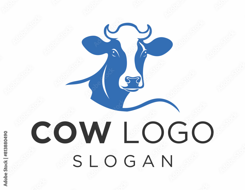 Poster logo design about cow on a white background. made using the coreldraw application.