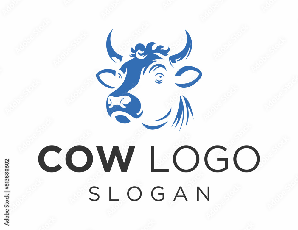 Poster logo design about cow on a white background. made using the coreldraw application.
