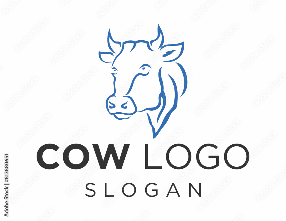 Poster logo design about cow on a white background. made using the coreldraw application.