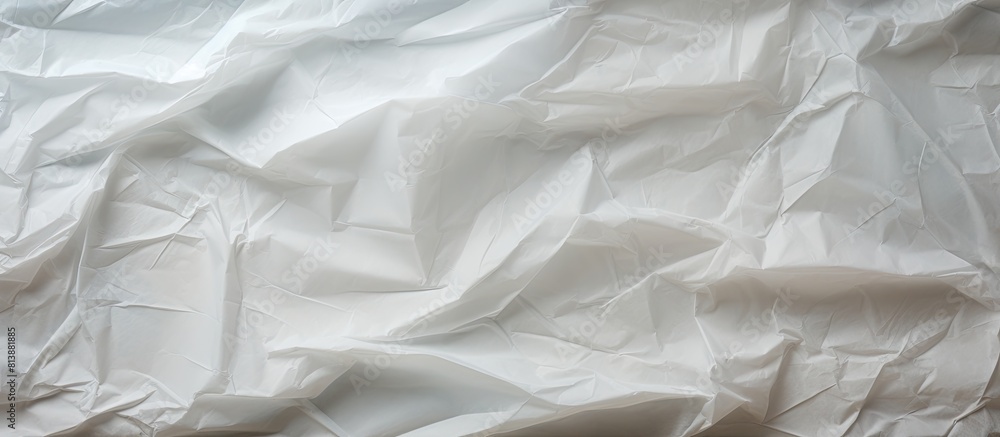 Poster texture of crumpled white tracing paper with ample copy space image