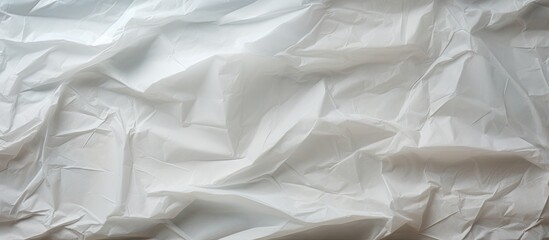 Texture of crumpled white tracing paper with ample copy space image