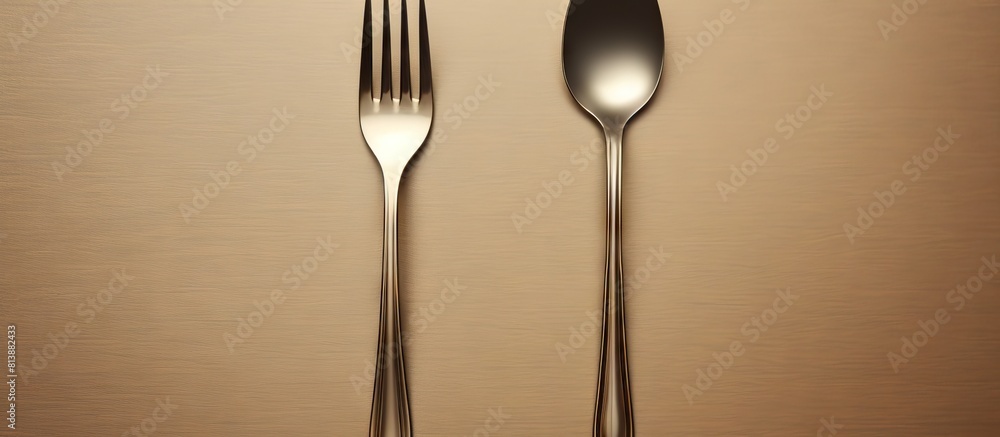 Poster cutlery set featuring a fork and spoon with ample space for copy in the image